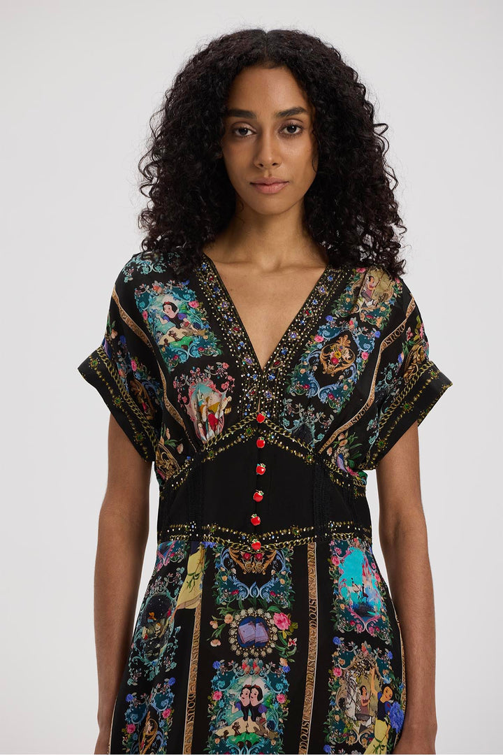 Isla V-Neck Print Silk Dress