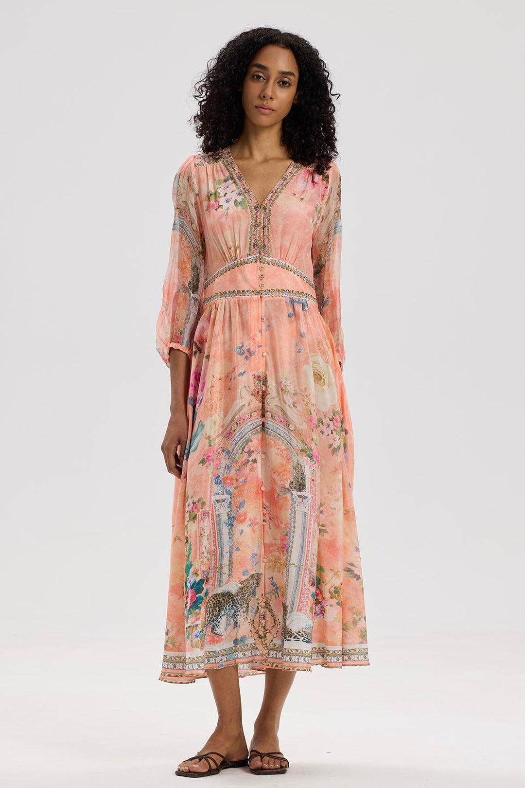 Blanka Silk Print Dress