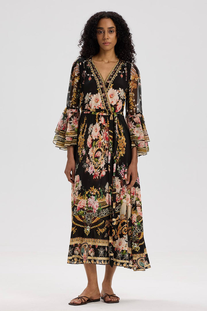 Taleen Flower Print Silk Dress