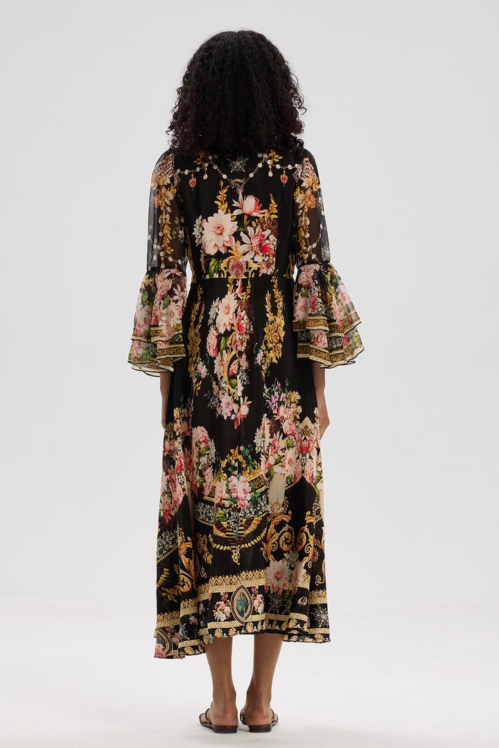 Taleen Flower Print Silk Dress