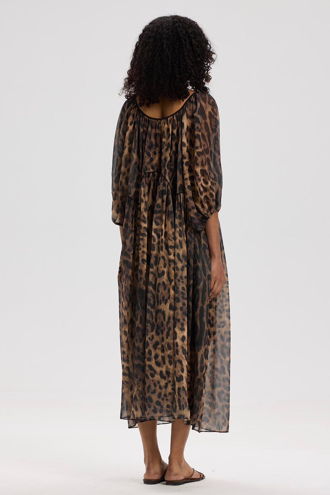 Skyler Leopard Silk Maxi Dress