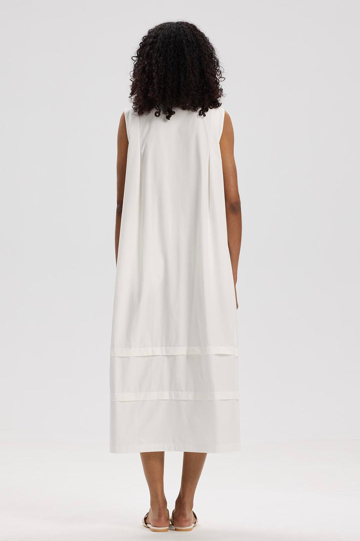 Saskia Sleeveless White Cotton Dress