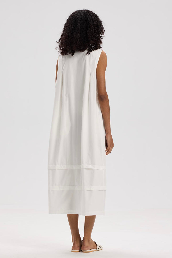 Saskia Sleeveless White Cotton Dress
