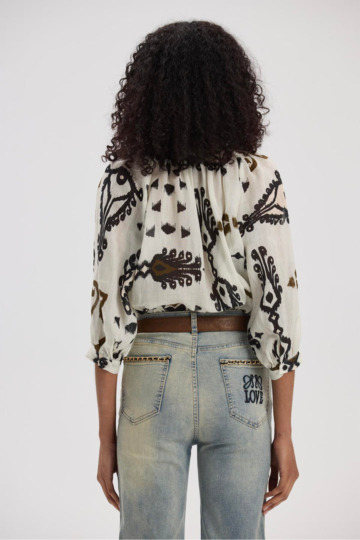 Evadne Long Sleeve Print Shirt