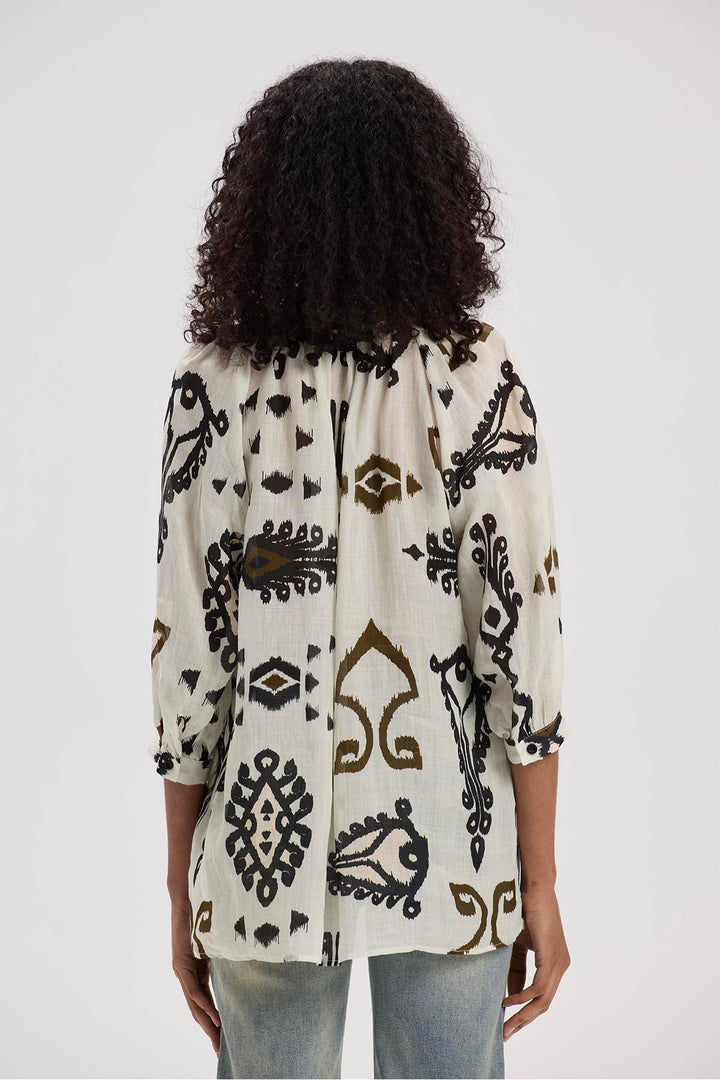 Evadne Long Sleeve Print Shirt