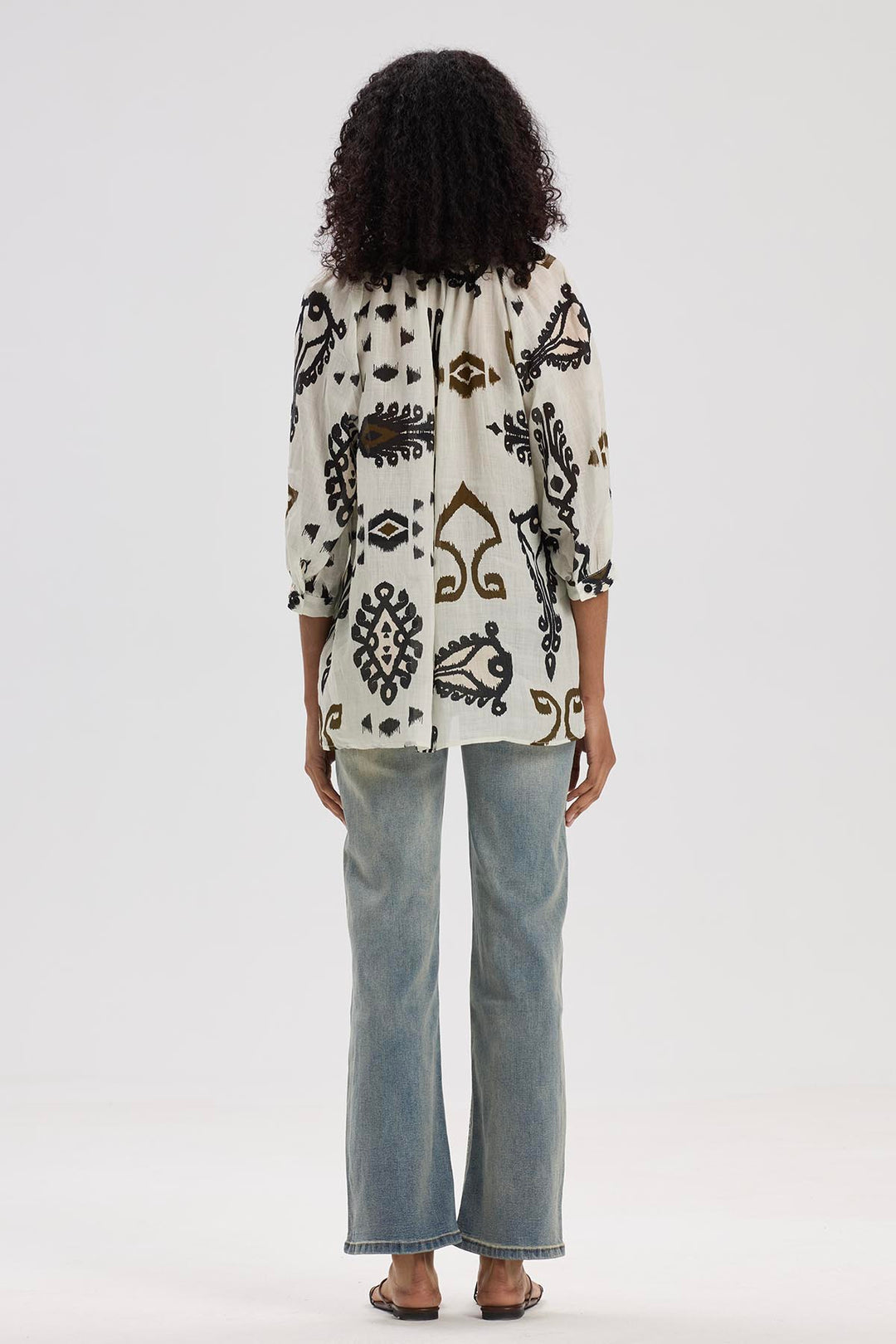 Evadne Long Sleeve Print Shirt