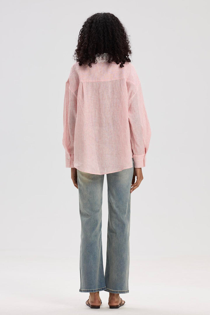 Lilwen V-Neck Lace Linen Top