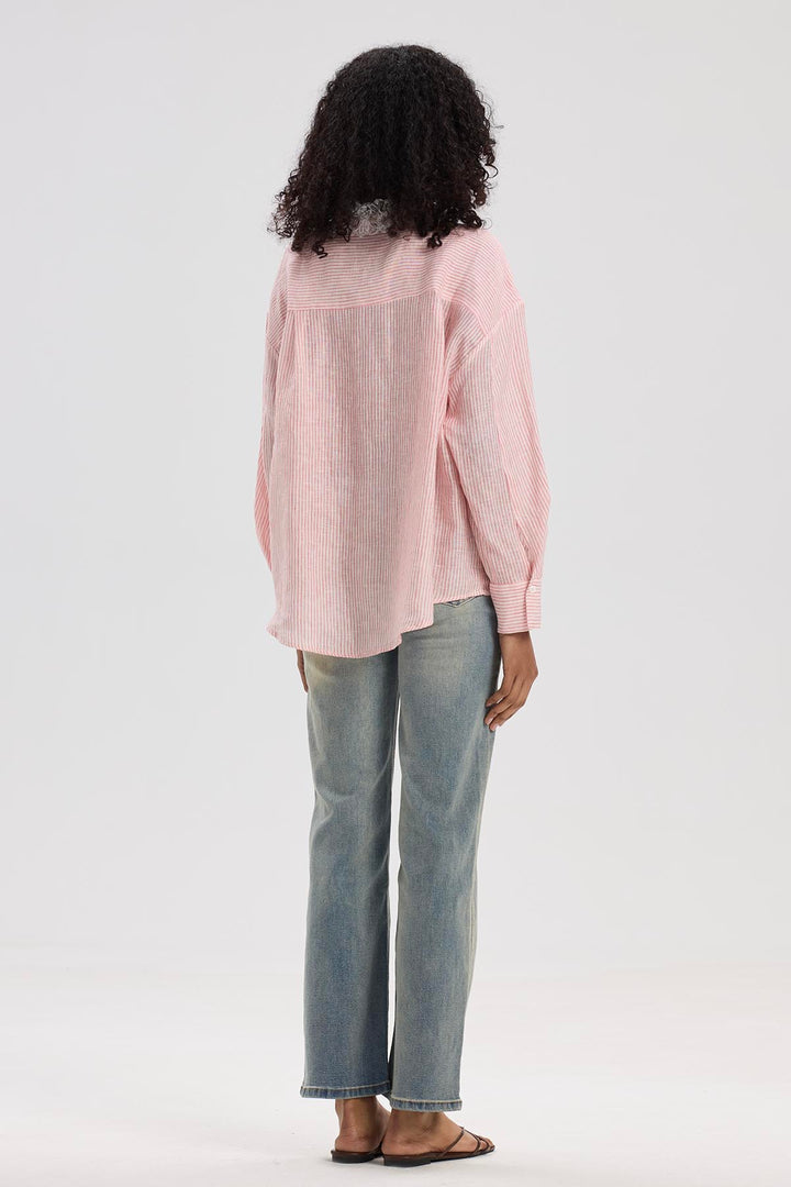 Lilwen V-Neck Lace Linen Top