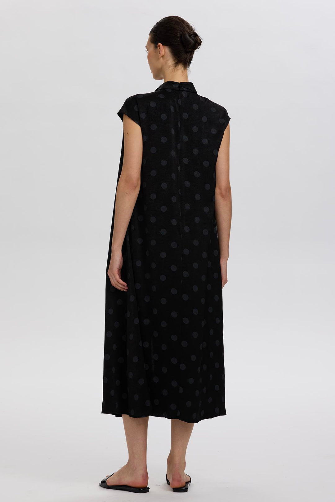 Norie Polka Dot Pleated Dress