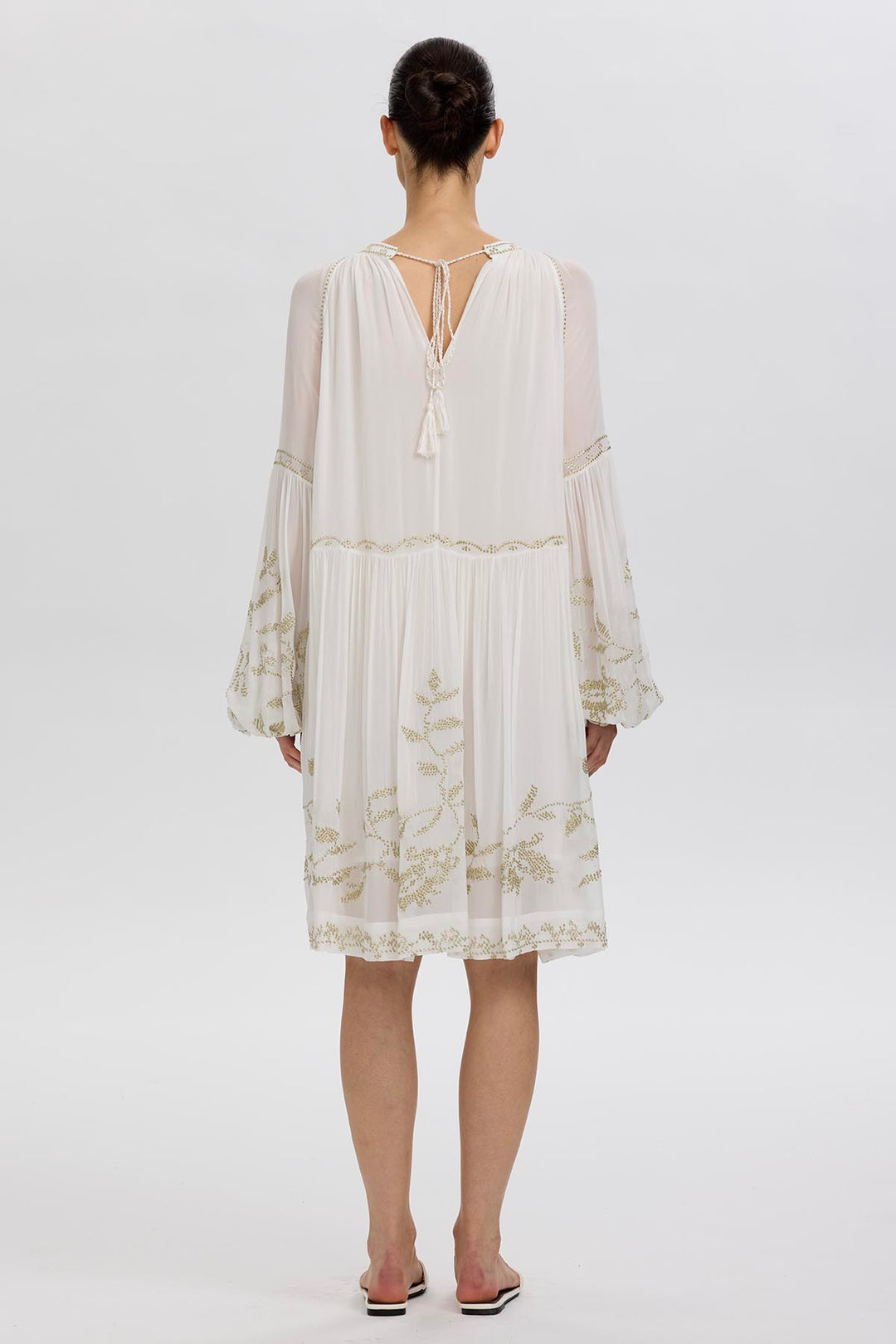 Felicity Ethnic Embroidery Silk Mini Dress