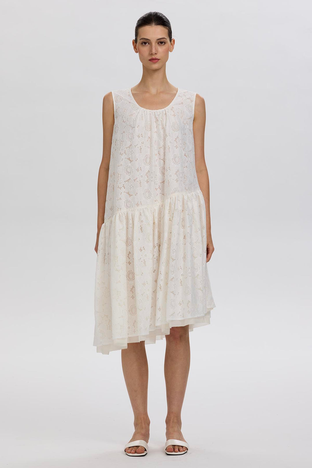 Delphine Lace Tiered Dress