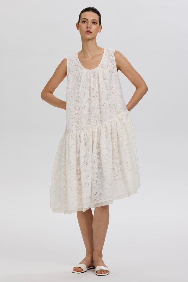 Delphine Lace Tiered Dress