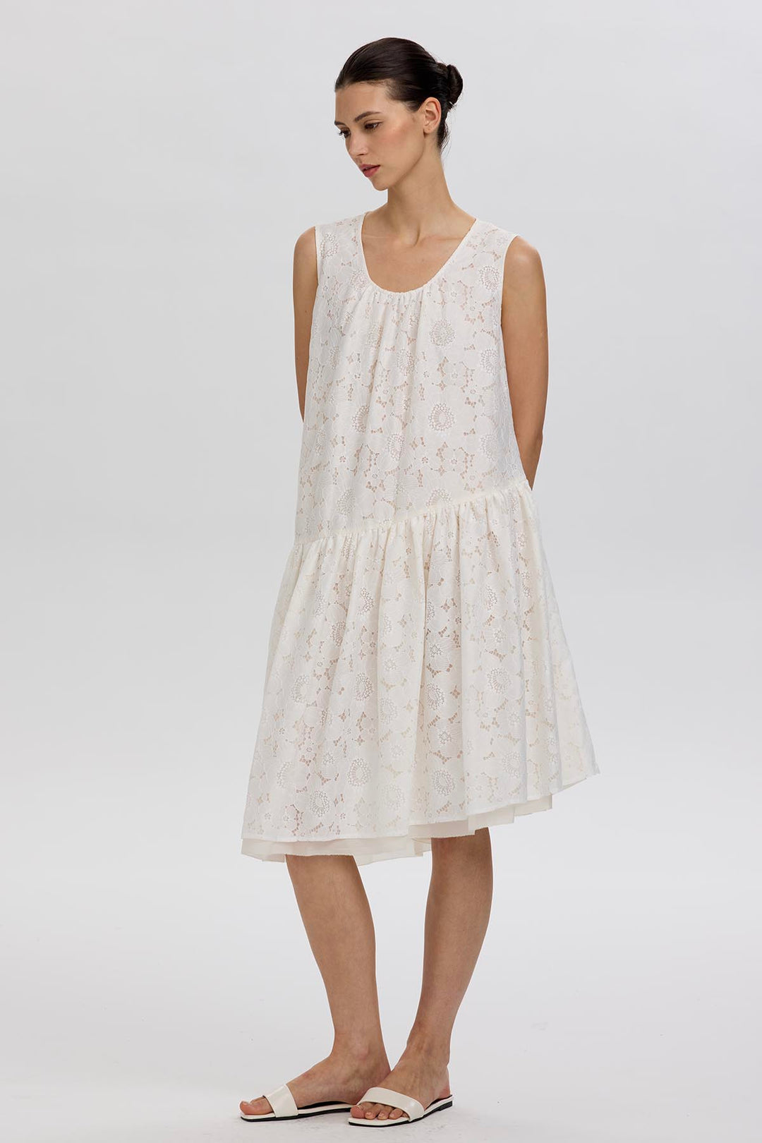 Delphine Lace Tiered Dress