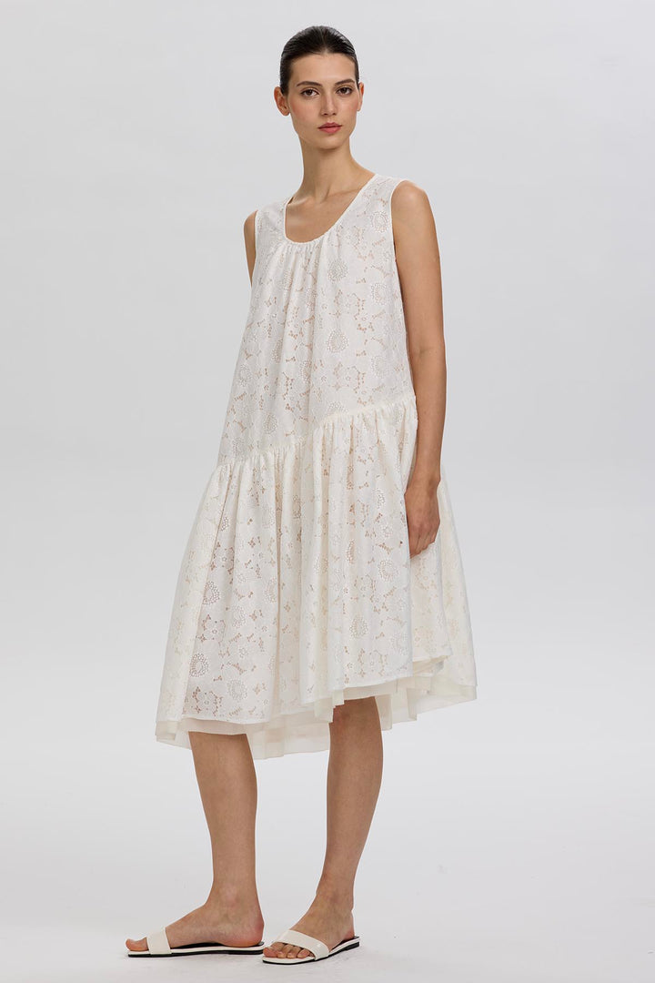 Delphine Lace Tiered Dress
