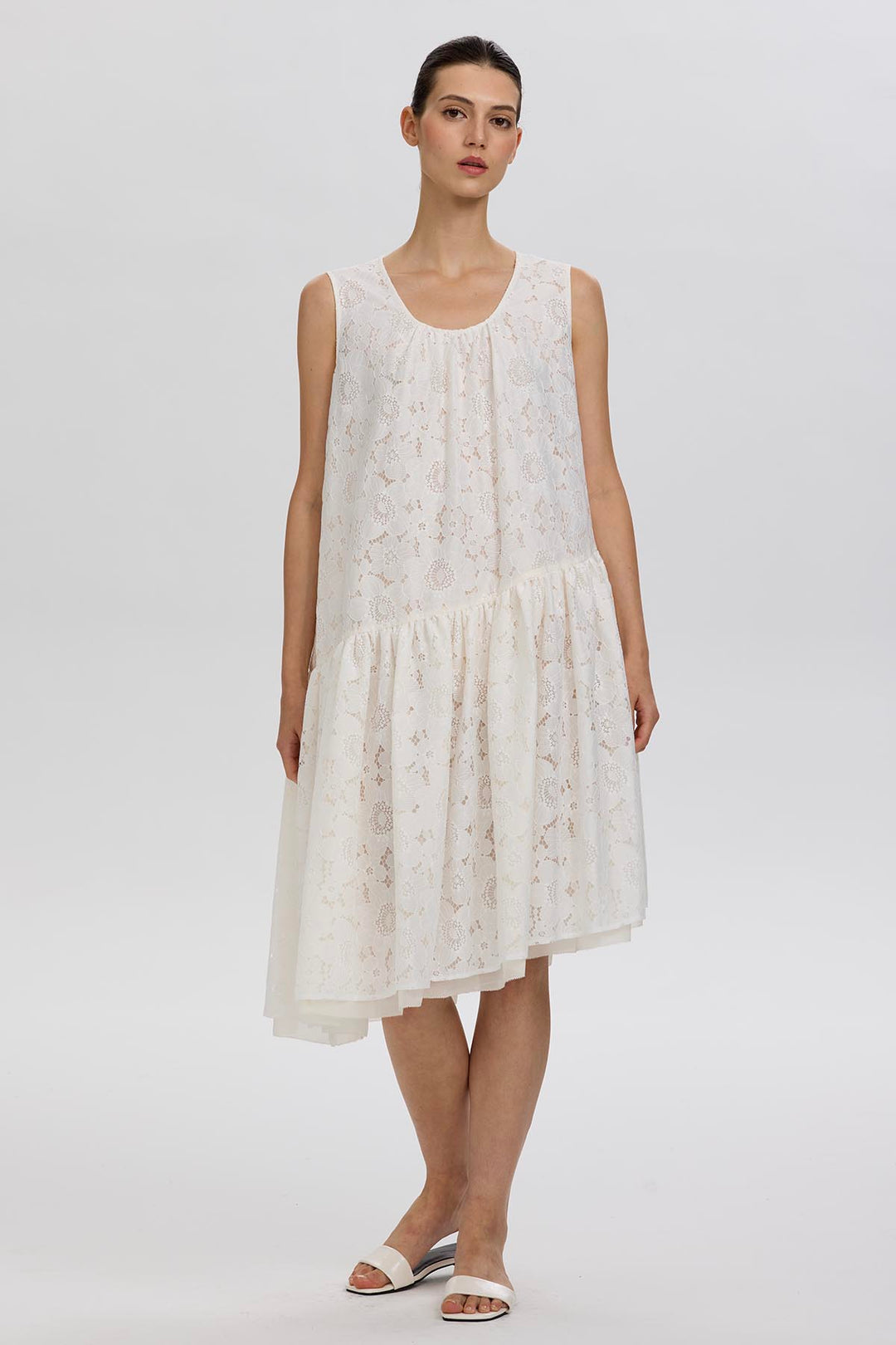 Delphine Lace Tiered Dress