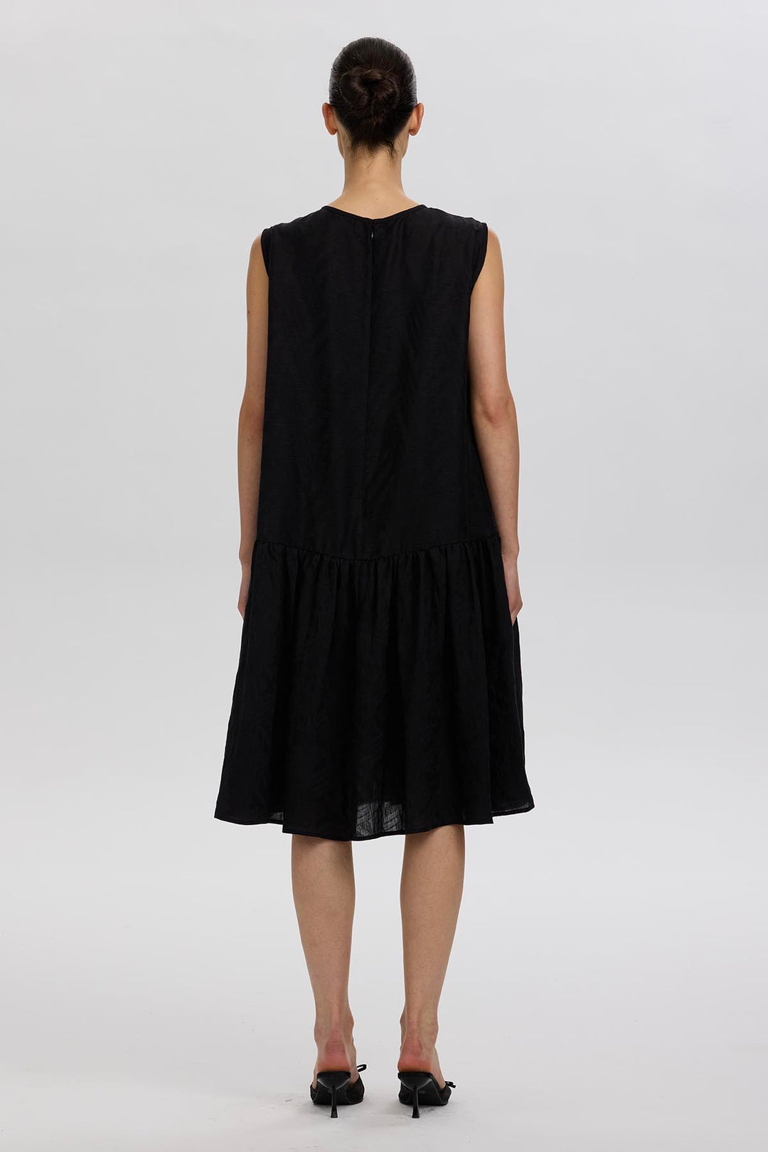 Cobble Sleeveless Black Mini Dress