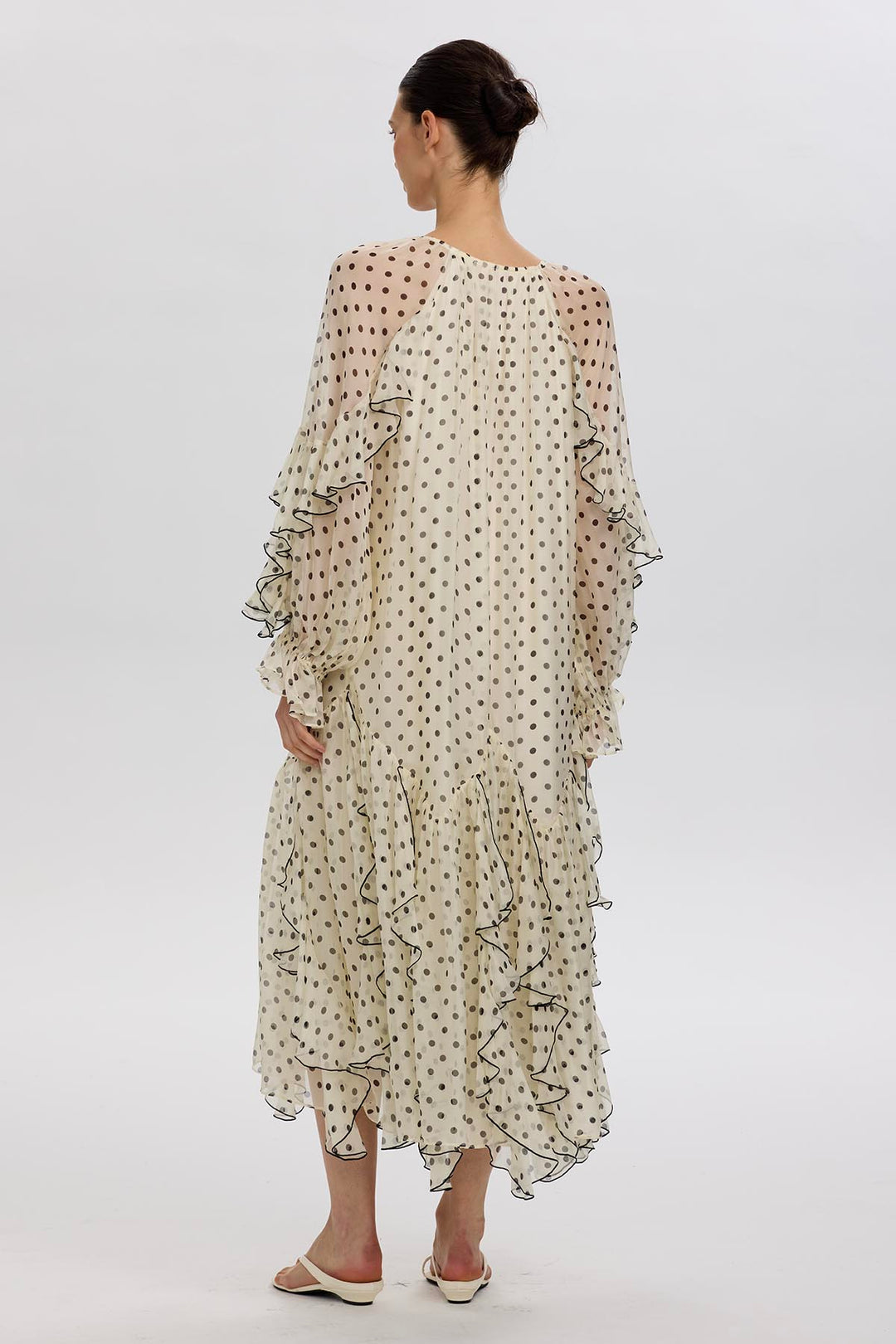 Sammie Ruffled Polka Dot Silk Dress