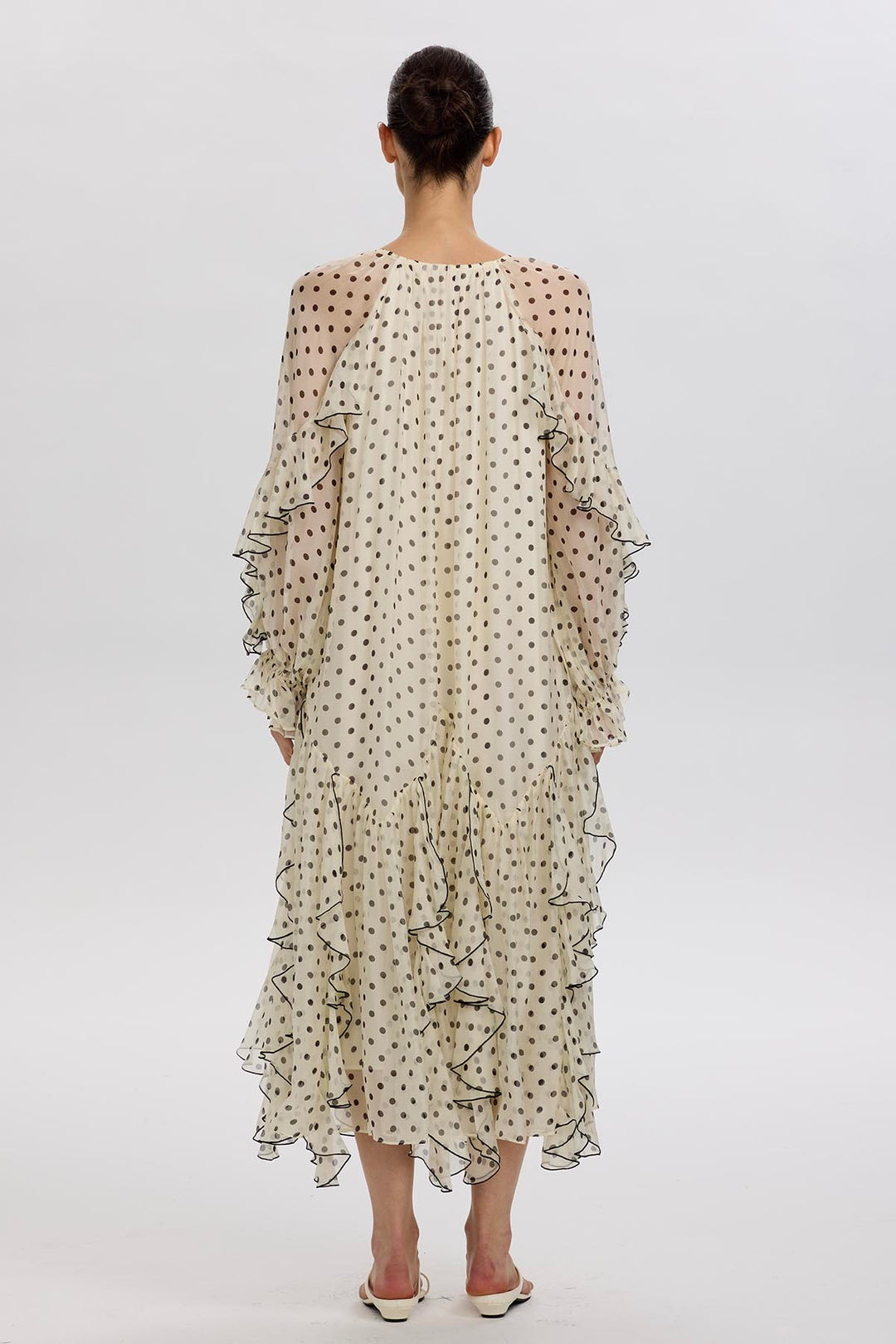 Sammie Ruffled Polka Dot Silk Dress