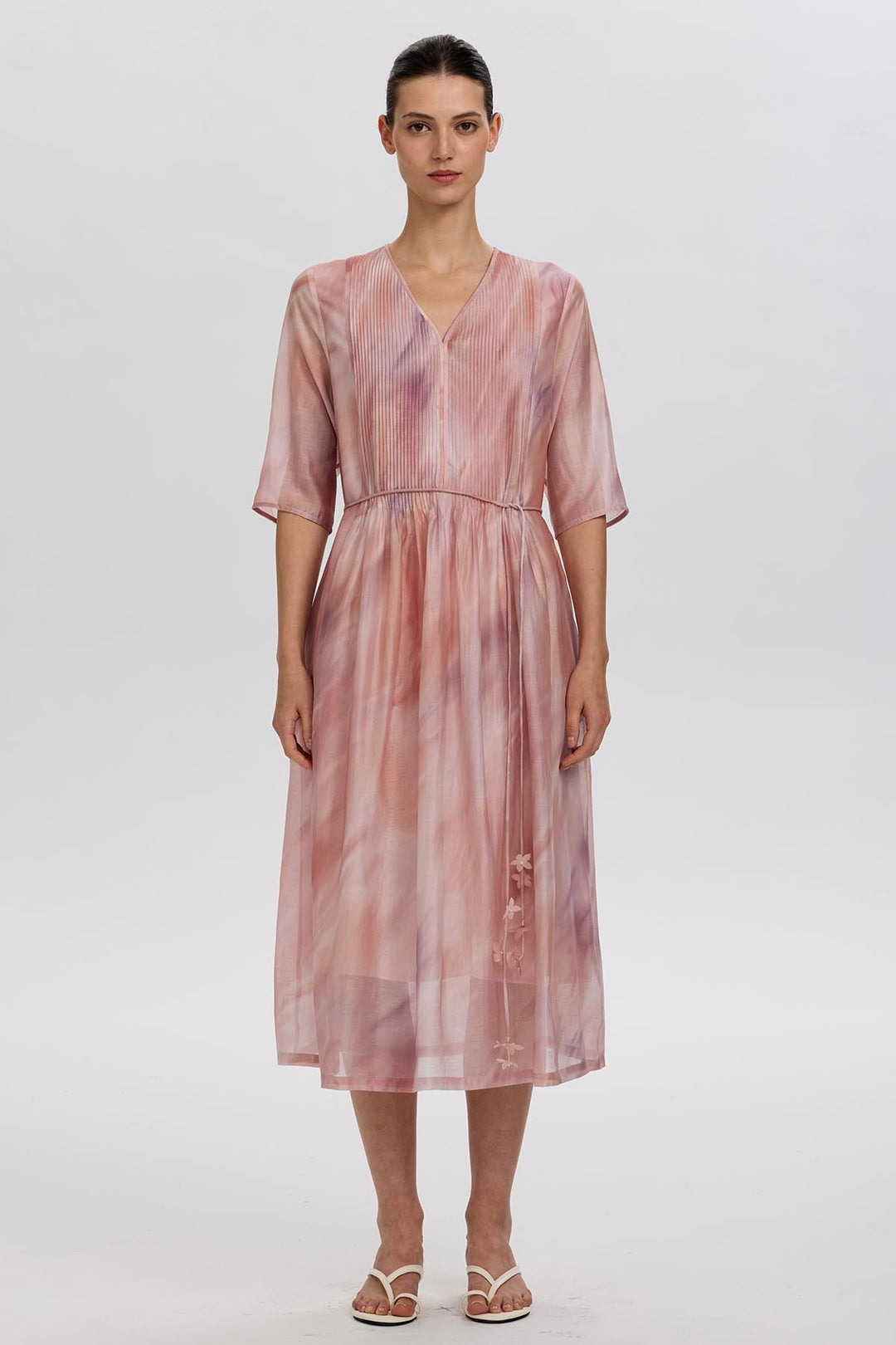 Senna Short Sleeve Pleated Dress