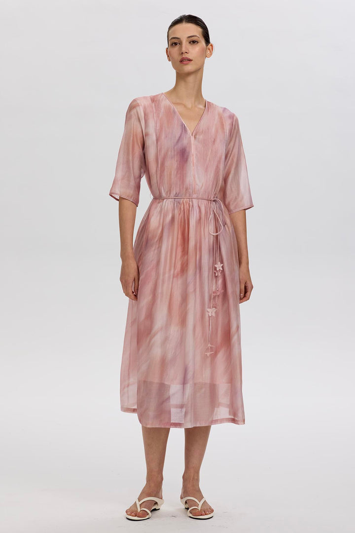 Senna Short Sleeve Pleated Dress