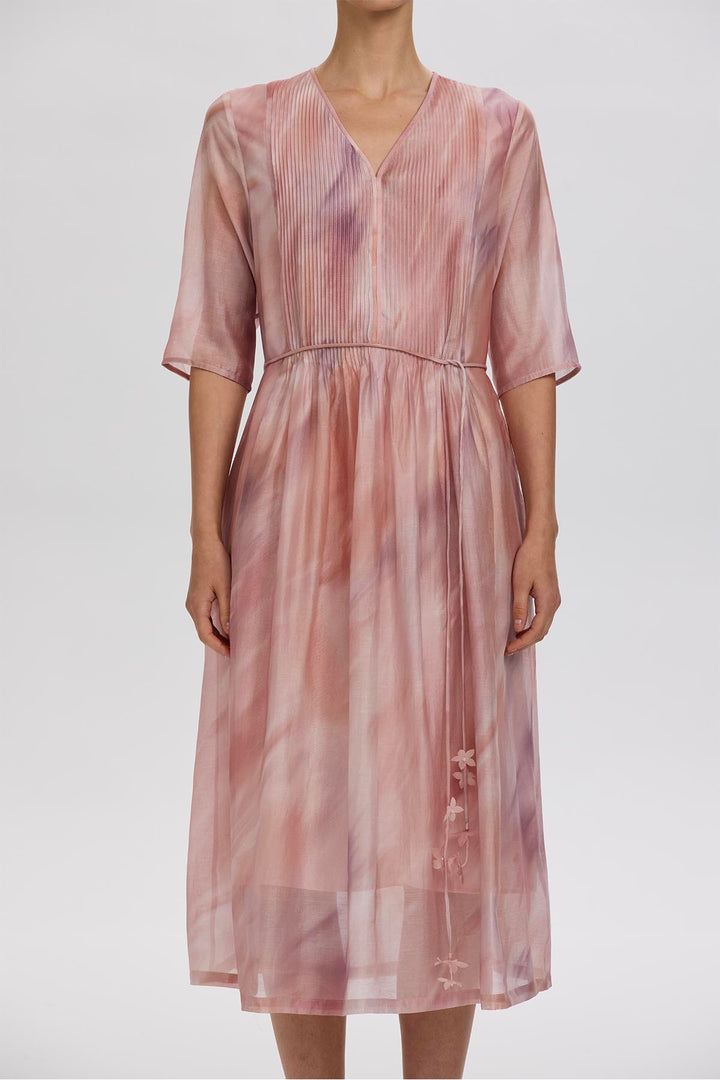 Senna Short Sleeve Pleated Dress