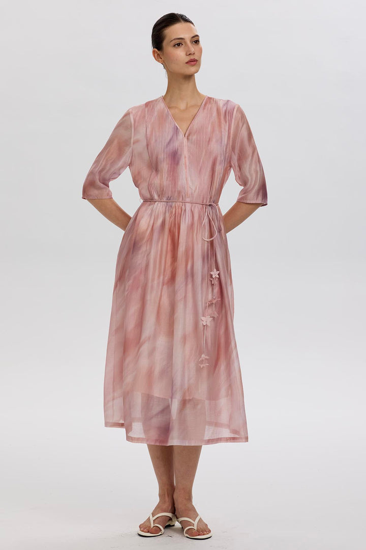 Senna Short Sleeve Pleated Dress