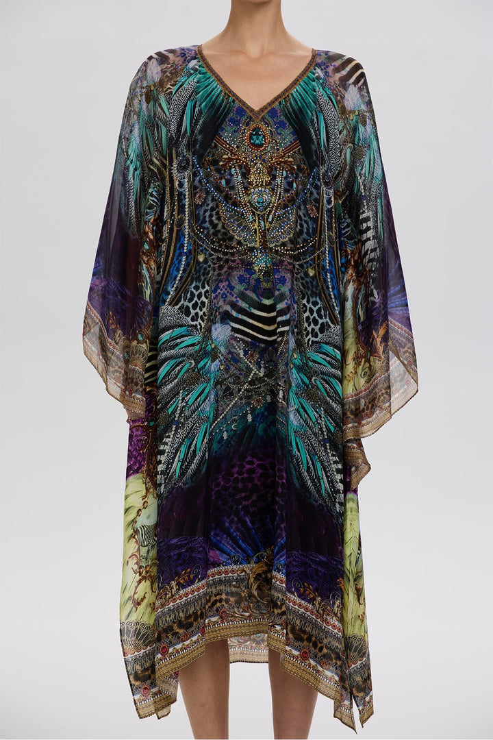 Gia V-Neck Casual Print Silk Dress