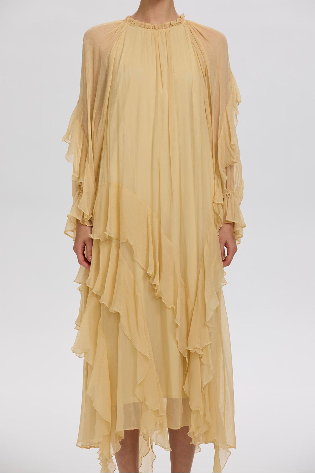 Mazzy Ruffle Silk Dress