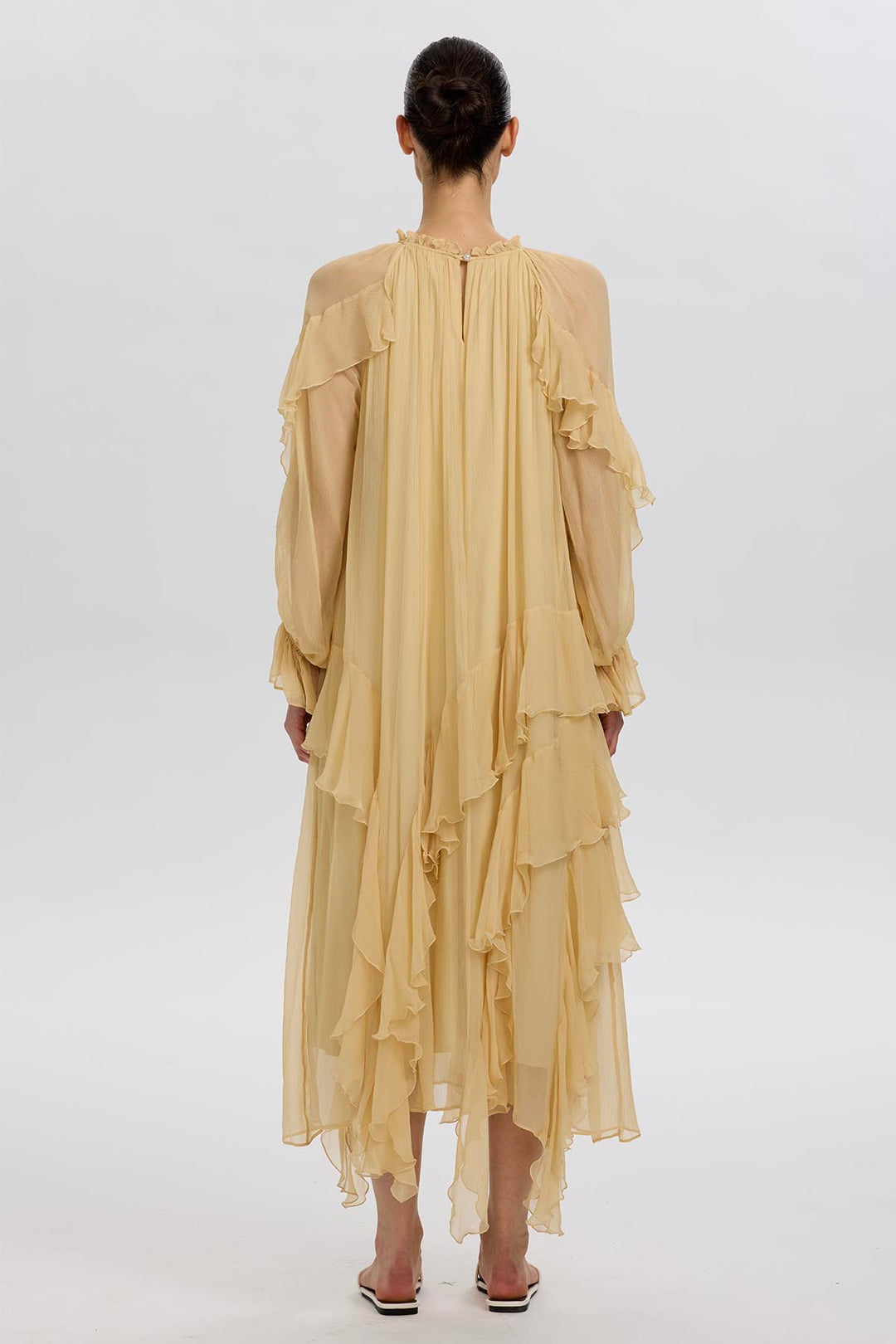 Mazzy Ruffle Silk Dress