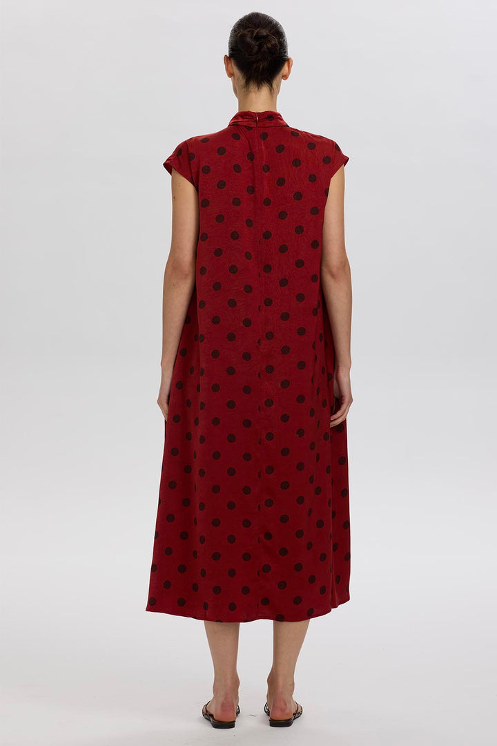 Norie Polka Dot Pleated Dress