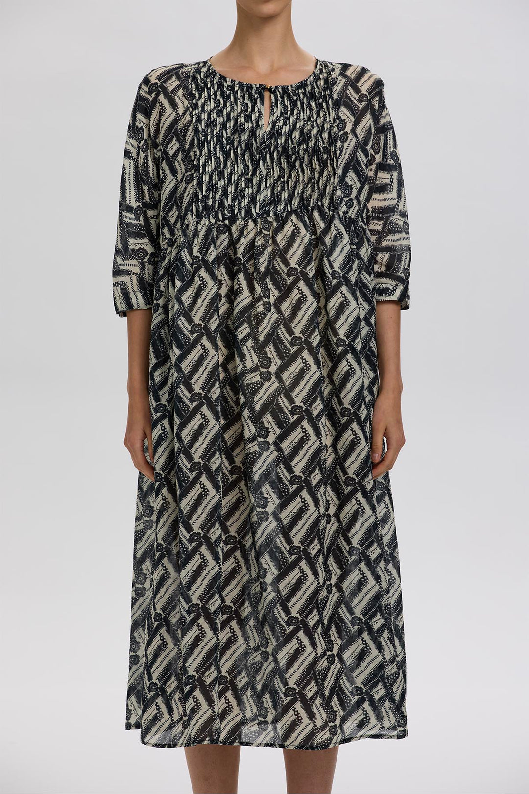 Hera Linen Print Dress