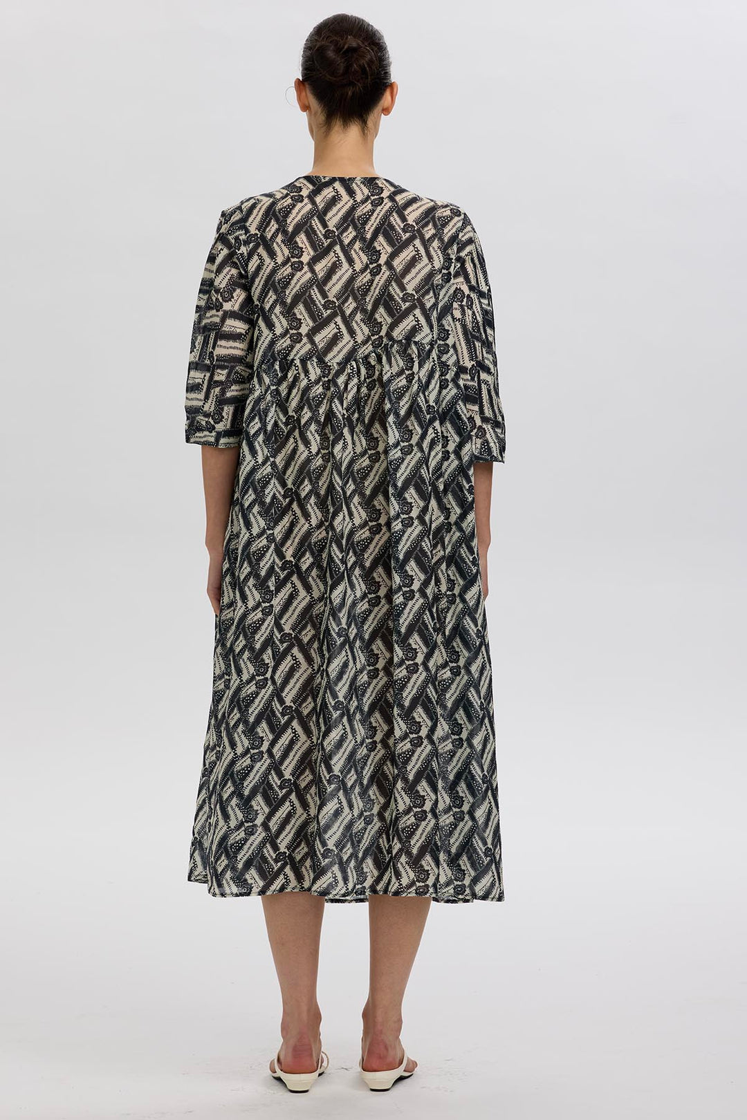 Hera Linen Print Dress