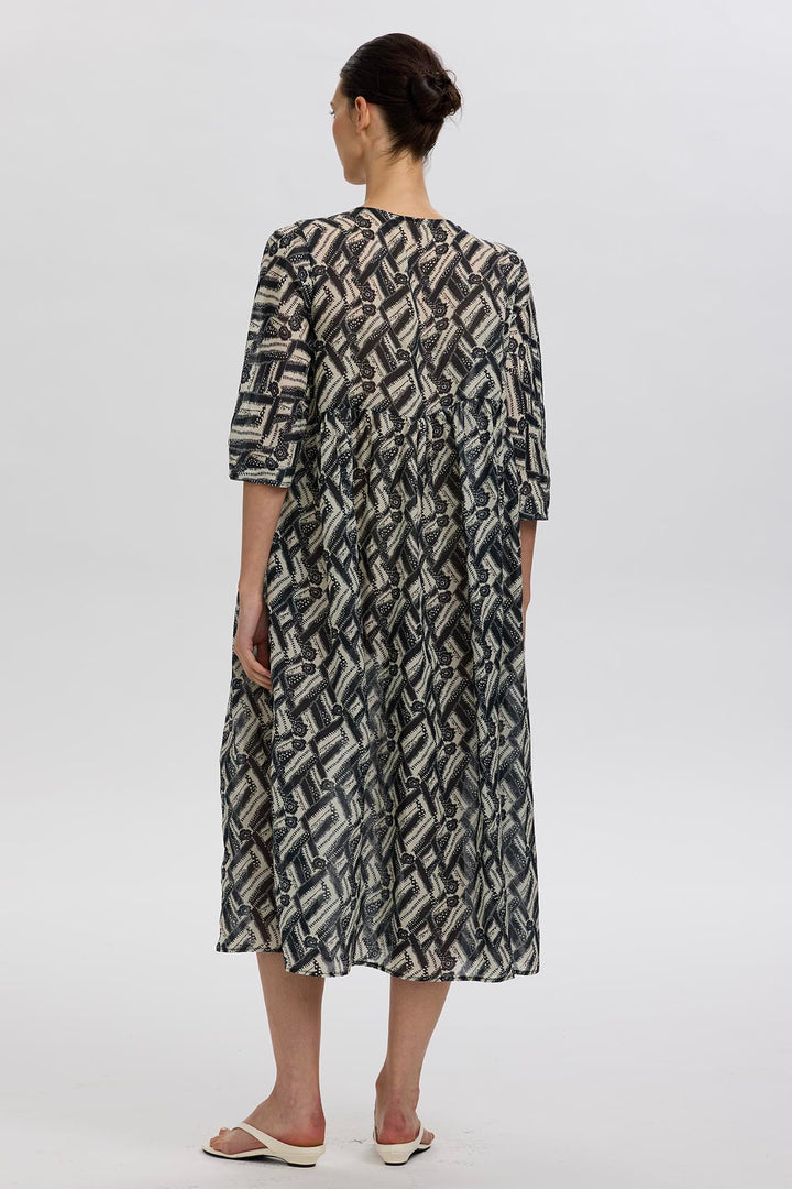 Hera Linen Print Dress