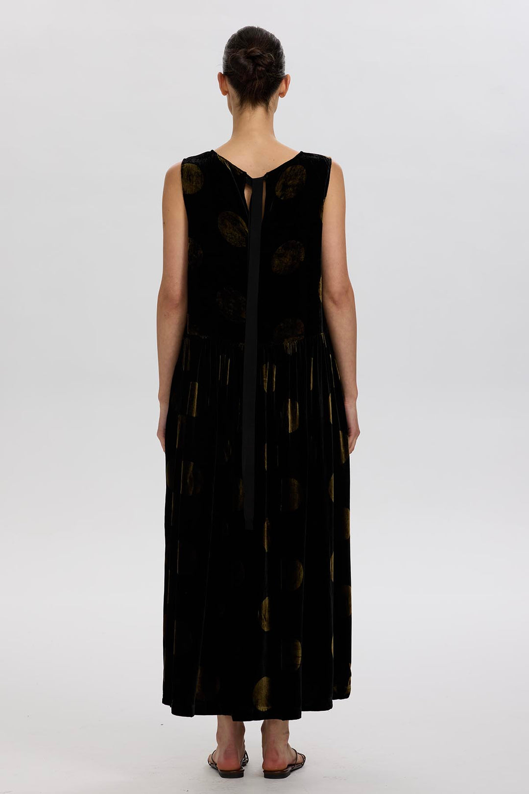 Bethany Sleeveless Polka Dot Velvet Dress