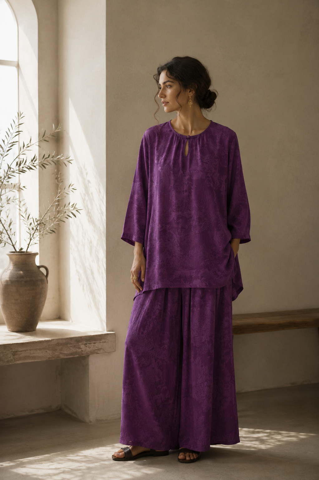 Conjunto de dos prendas con pernera ancha Althea Cosy