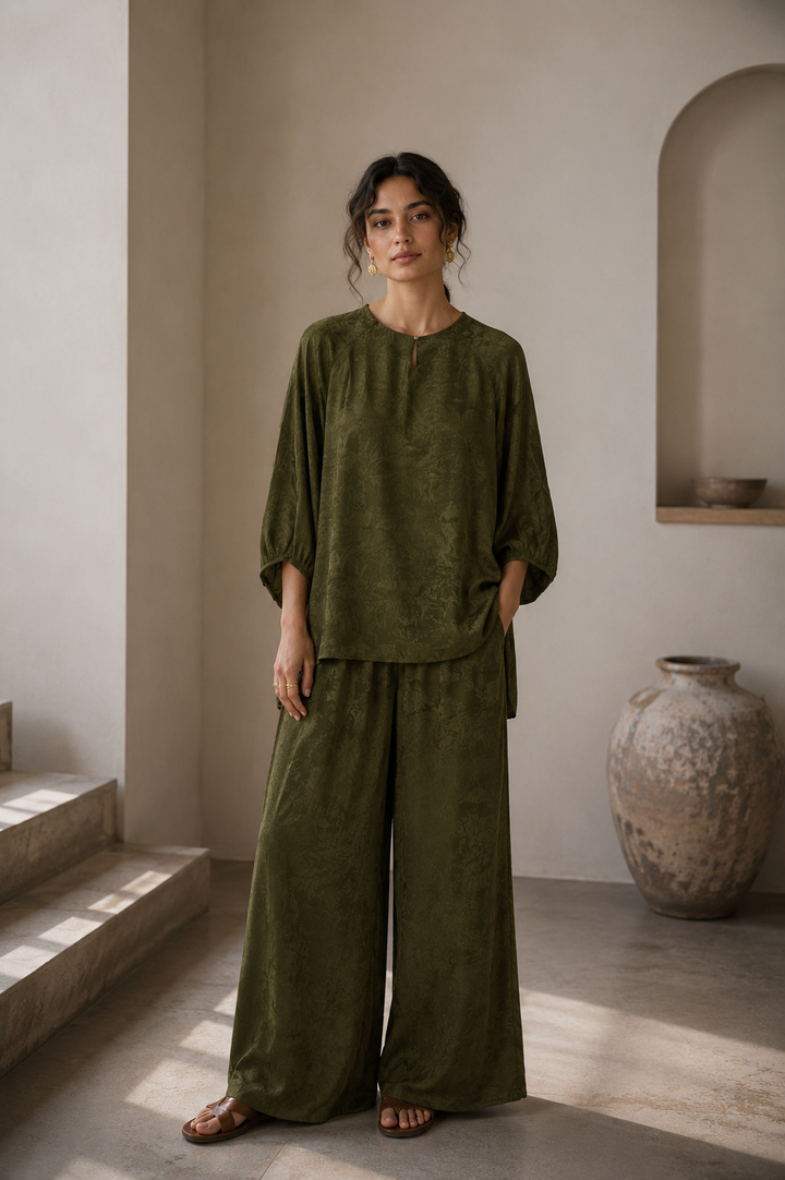 Conjunto casual de dos perneras anchas Joni