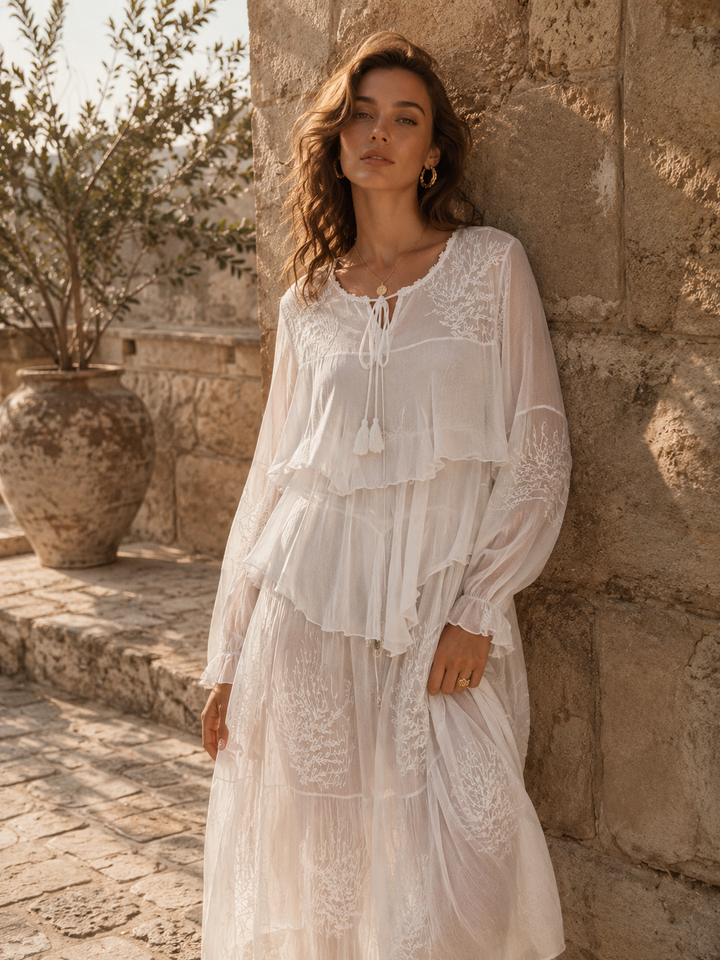 Robe Transparente Moore Blanc Ivoire