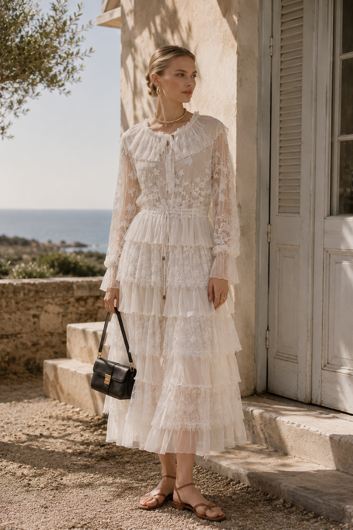 Celestine Lace Dress White