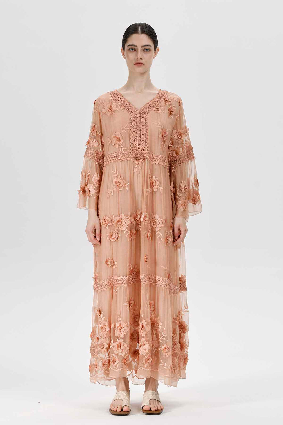 Selma V-Neck Embroidered Dress Selma V-Neck Embroidered Dress