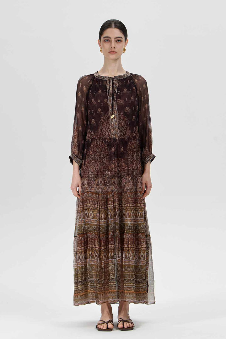 Odessa Print Silk Dress