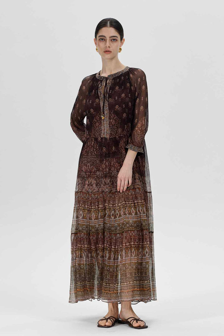 Odessa Print Silk Dress