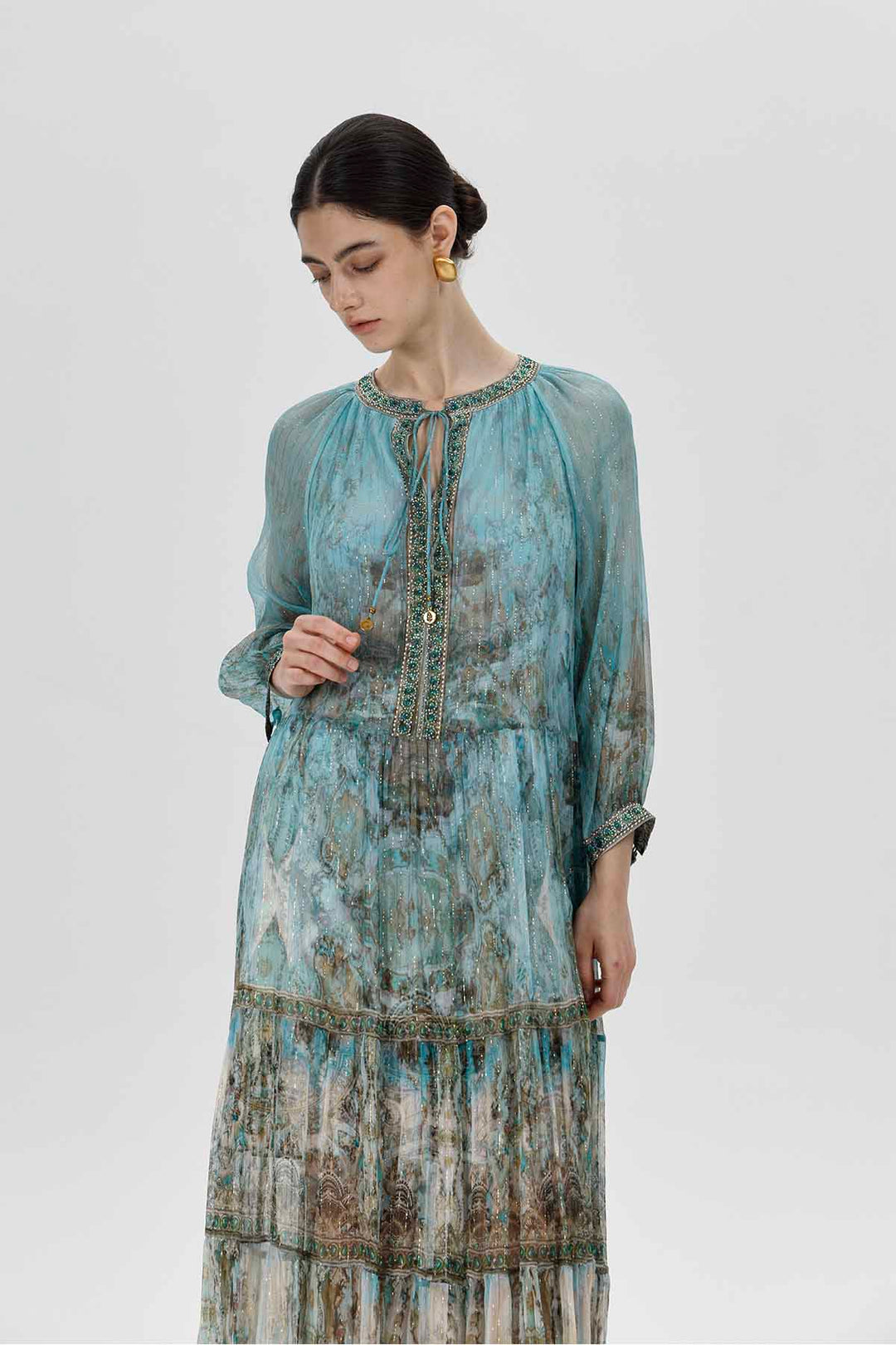 Vestido de seda con estampado Freya