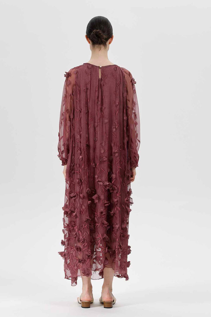 Bordeauxfarbenes Mirage-Kleid