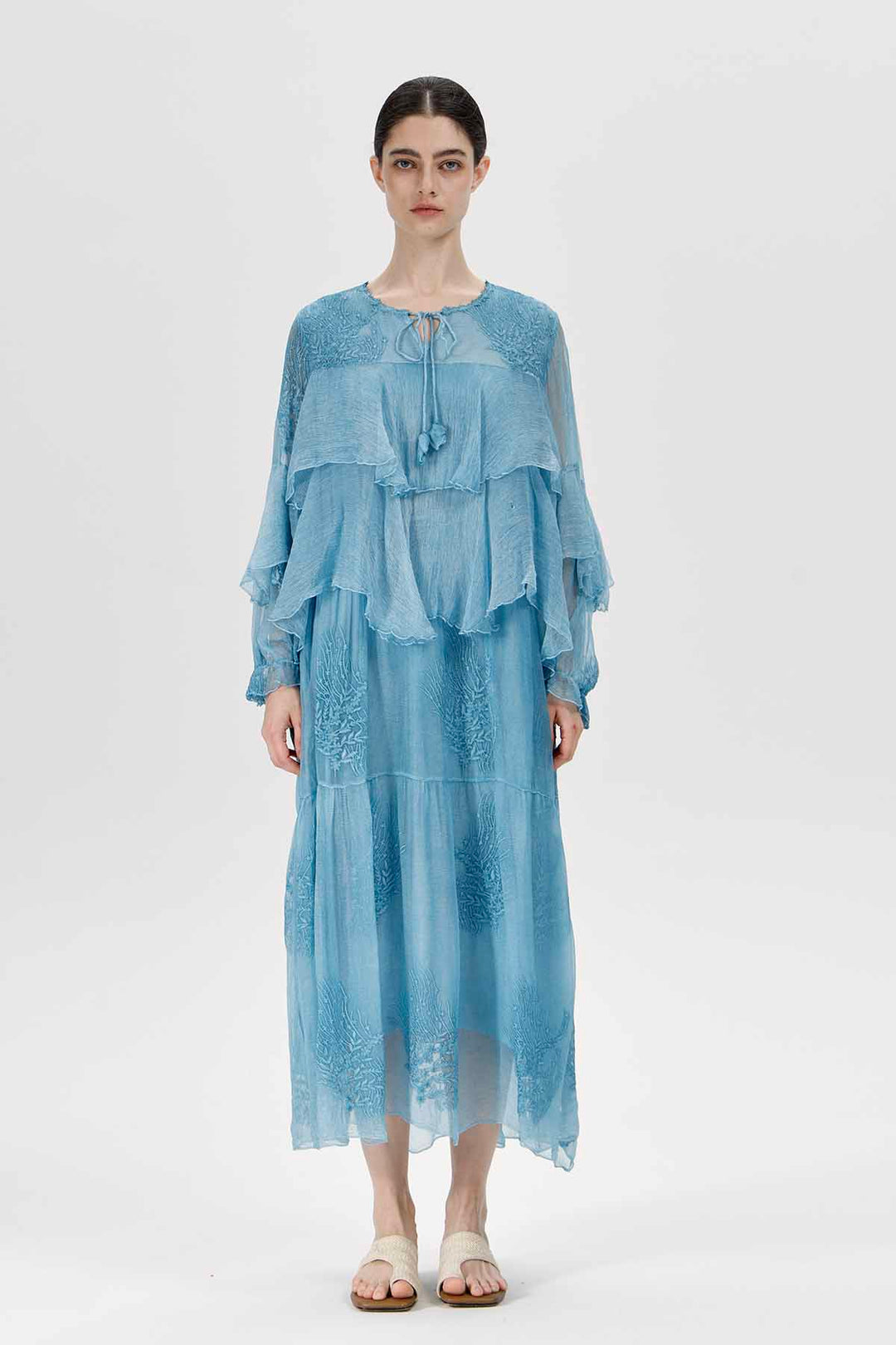 Transparentes Moore-Kleid in Himmelblau