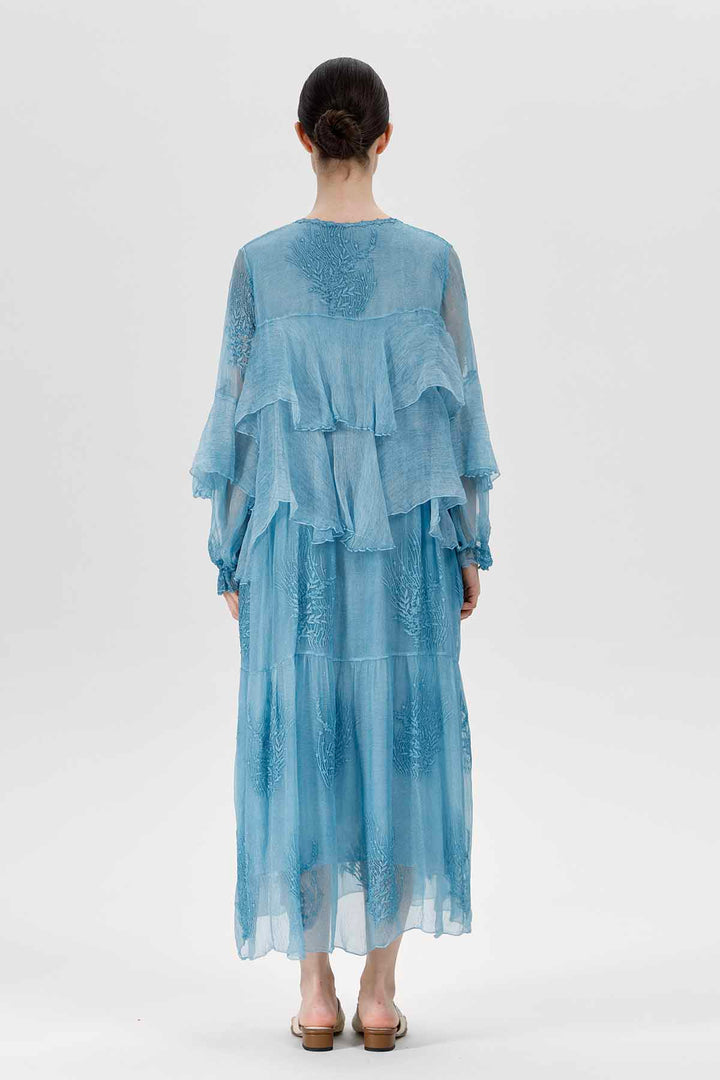 Transparentes Moore-Kleid in Himmelblau