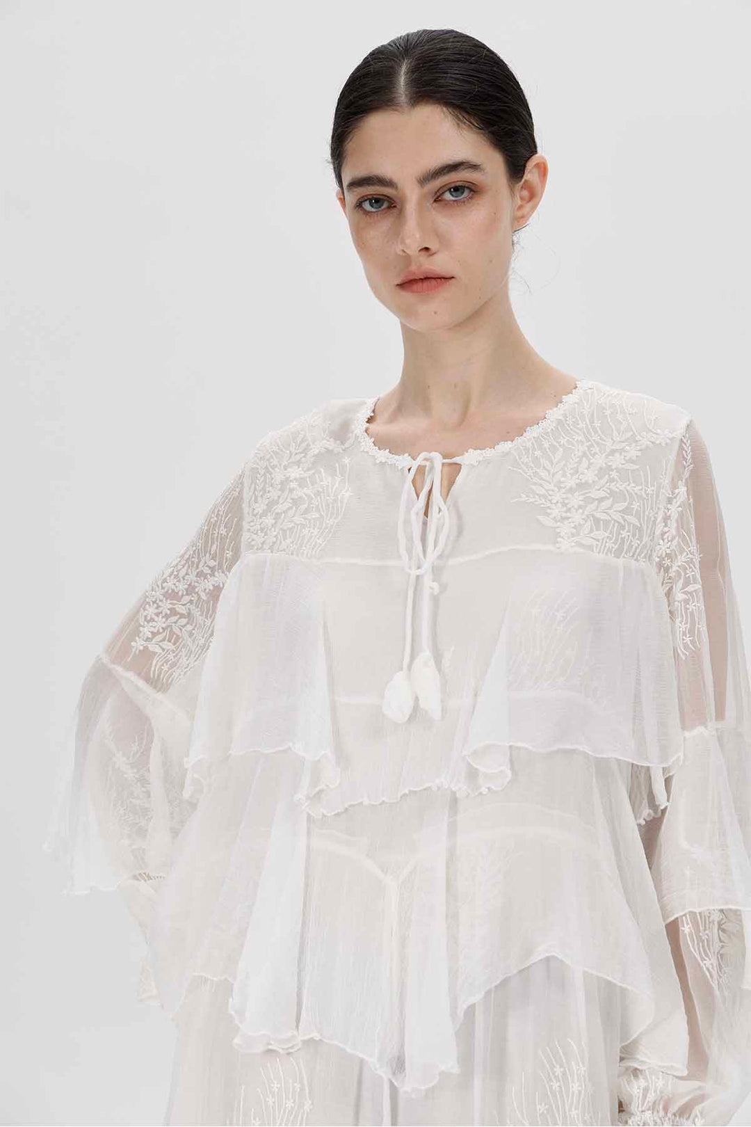 Robe Transparente Moore Blanc Ivoire