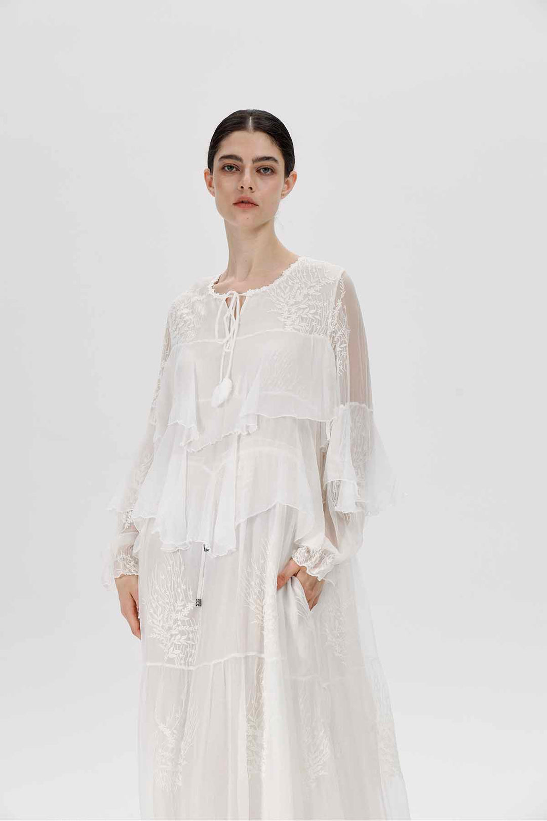 Robe Transparente Moore Blanc Ivoire