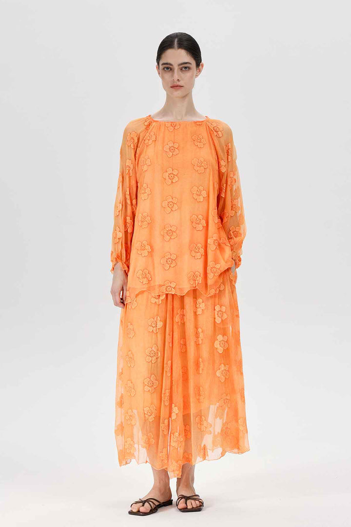 Millicent Bloom Dress Apricot