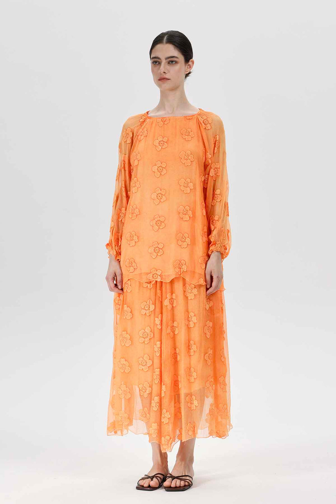 Millicent Bloom Dress Apricot
