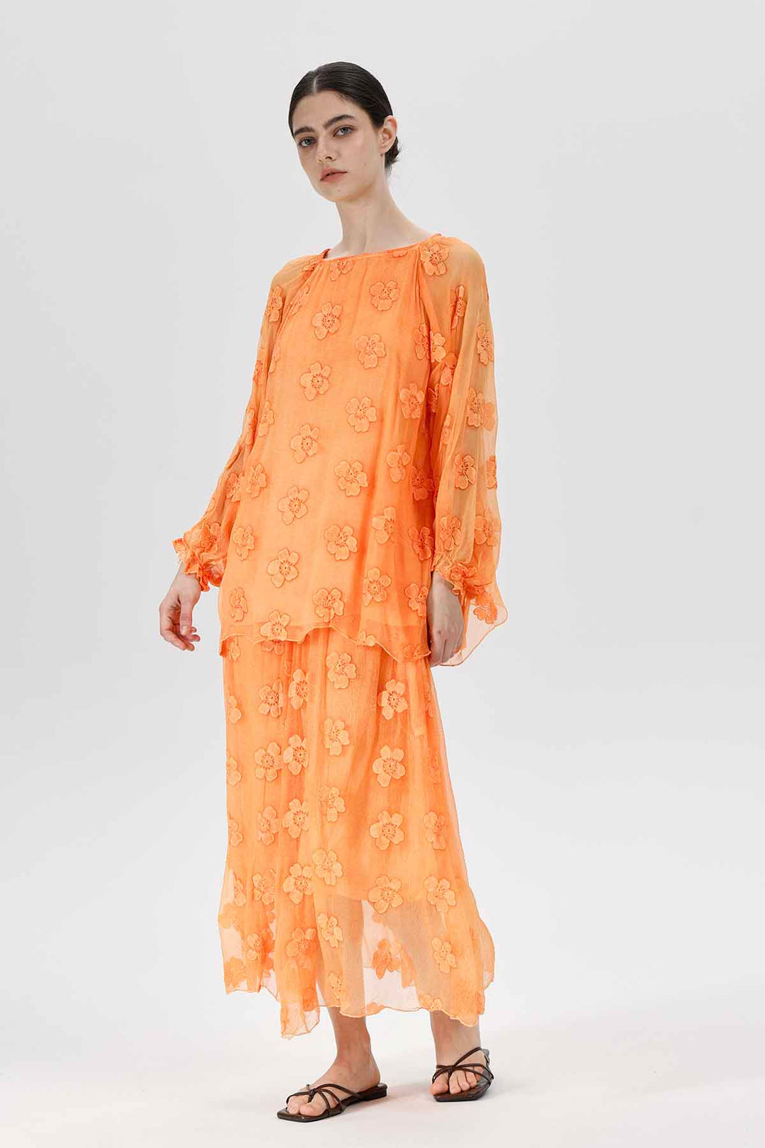 Millicent Bloom Dress Apricot